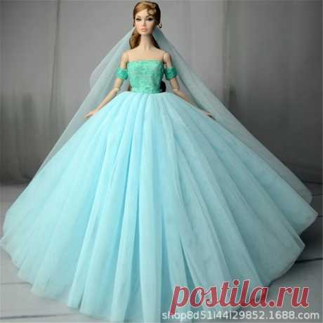 Купить Кукла аксессуары платье + вуаль/Розовый Кружева вечерние платье, вечерний наряд пузырь юбка одежда наряд для 1/6 BJD Xinyi FR ST Barbie из Китая