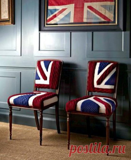 Стулья с британским флагом Модная одежда и дизайн интерьера своими руками