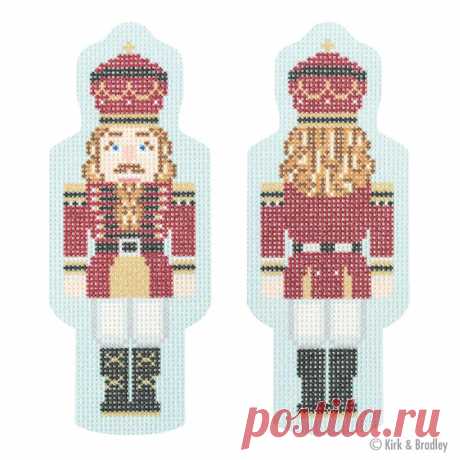 NTG KB168 - Double-Sided Nutcracker Ornament - Maroon Introducing Kirk &amp; Bradley's line of stitch printed canvases. This canvas was printed using state of the art printing technology.Double-Sided Nutcracker Ornament - MaroonStyle: NTG KB168Size: 2" x 5"Mesh: 18
