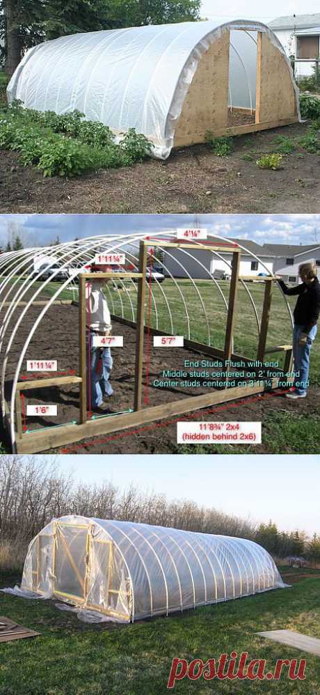 Как самостоятельно построить недорогую теплицу из пластиковых труб.