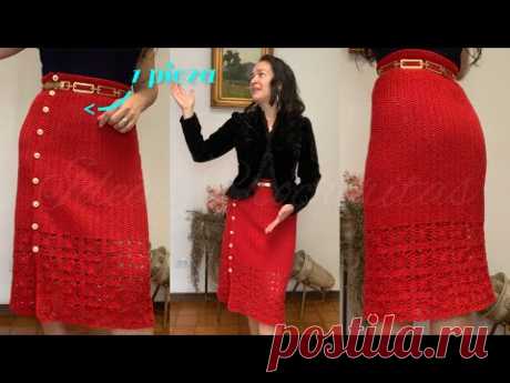 La Falda Roja de Crochet que Sienta Bien a Todas: Una Pieza Ajustable y Versátil para Tu Guardarropa
