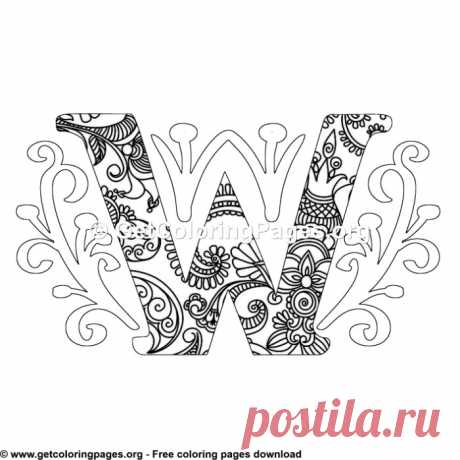 Zentangle Monogram Alphabet Letter W Coloring Sheet &amp;#8211; GetColoringPages.org