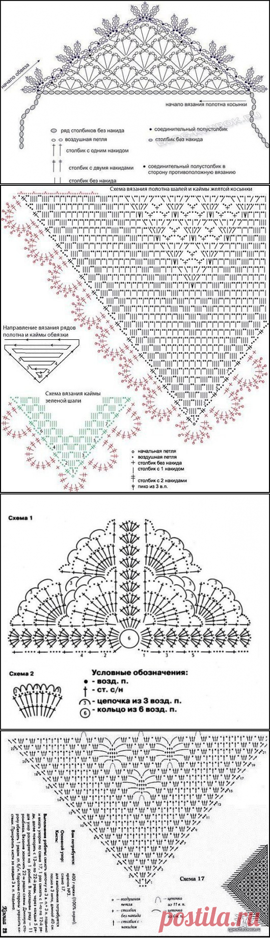 Косынки крючком со схемами простые и красивые для девочек