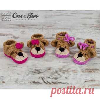 Teddy Bear Booties - Baby Sizes - Crochet Pattern МАГАЗИН