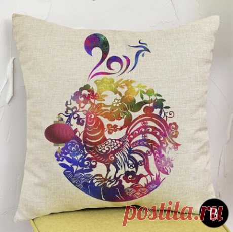 2017 lucky rooster painted pillows for home decoration animal linen toss pillow | Pillow, interior pillow, cushions - Throwpillowshome.com