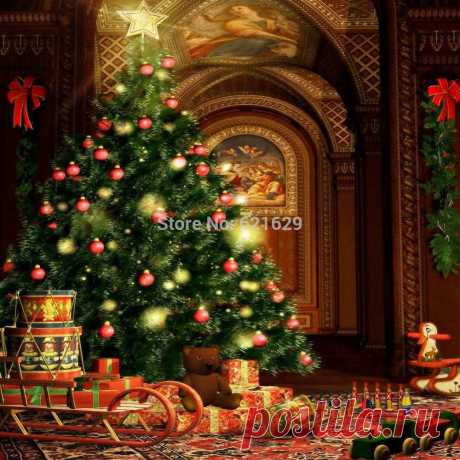 christma Picture - More Detailed Picture about Pretty Decorated Christmas Tree 8'x8' CP Computer painted Scenic Photography Background Photo Studio Backdrop ZJZ 972 Picture in Background from GladsBuy Store | Aliexpress.com | Alibaba Group