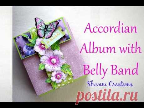 How to make Accordion Album with Belly Band/ Handmade Photo Album