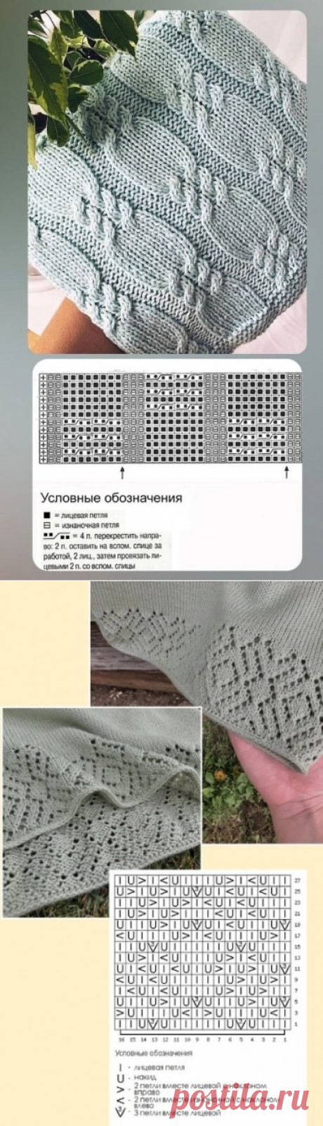 Красивые ажурные узоры спицами