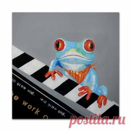 2019 Happy Frog Wearing Glasses Cartoon Animal Handpainted Oil Painting On Canvas Modern Abstract Wall Art Bedroom Decoration From Petbaby, $25.11 | DHgate.Com