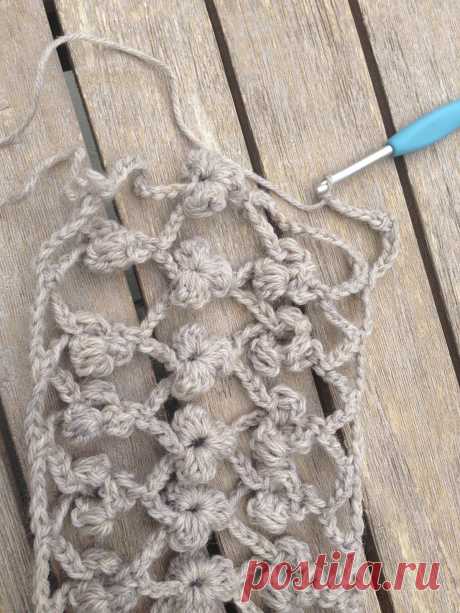 Annoo вязание крючком мир: цветок шарф бесплатный шаблон