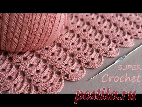 Просто супер УЗОР крючком!!!  Легкое вязание для начинающих SUPER EASY Beautiful Pattern Crochet