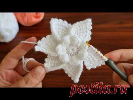 Super Easy Crochet Knitting Flower  Motif - Çok Kolay Tığ İşi Şahane Motif Örgü Modeli..