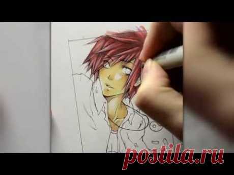 Copic Tutorial part 2: Colouring Hair (with explanations in German & English)