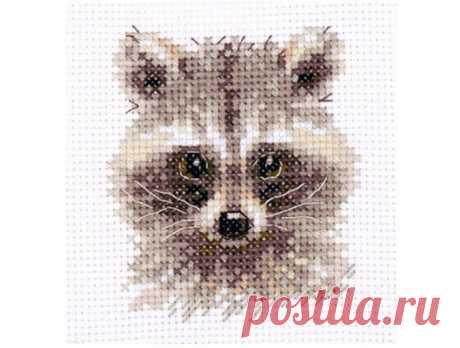 Animal Portraits. Raccoon Cross Stitch Kit, code 0-208 Alisa | Buy online on Mybobbin.com