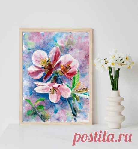 Cherry Blossom Painting Cherry Blossom Printable Wall Art | Etsy Россия