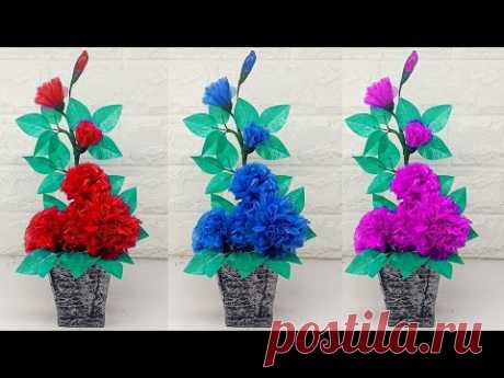 Ide Kreatif Bunga dari Plastik Kresek yang Sangat Cantik || Flower from plastic shopping bags