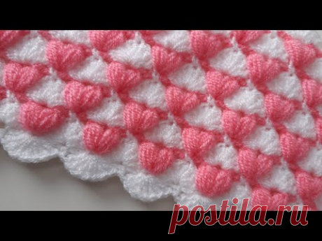 Tığ işi iki renkli bebek battaniyesi modeli - YouTube