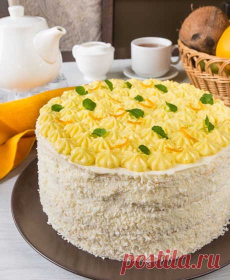 Кокосовый торт с лимонным курдом | Вкусный блог - рецепты под настроение