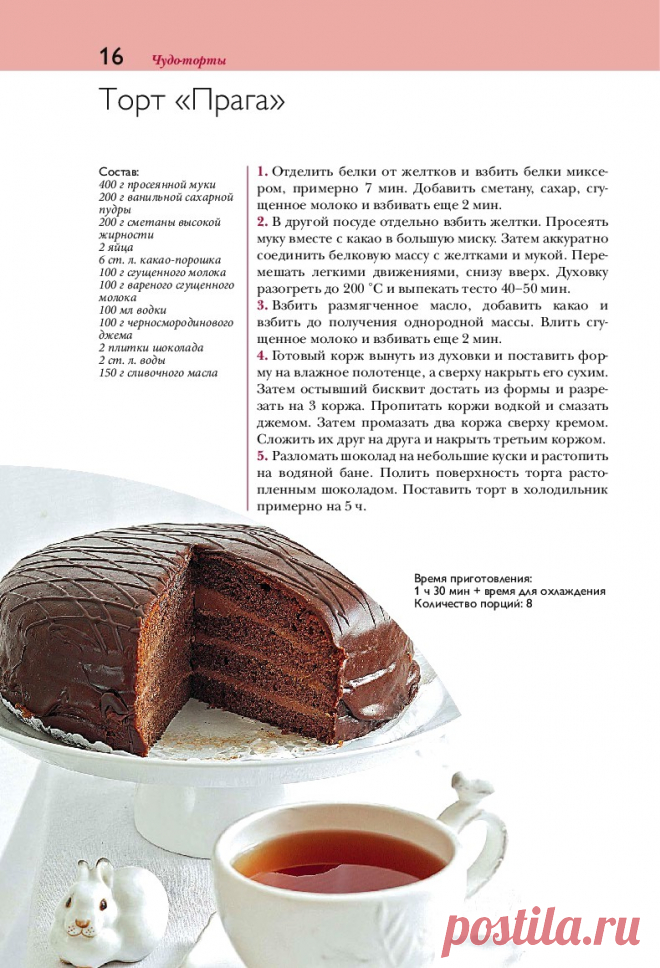 Схема приготовления торта прага