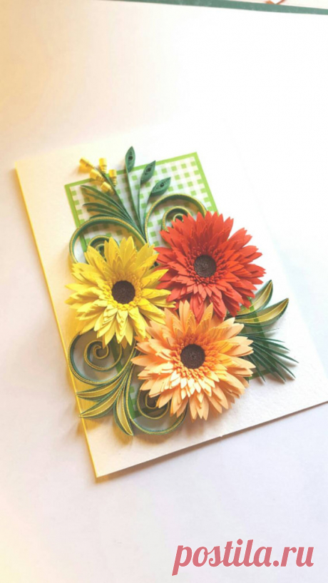 Quilled Birthday Card Mother's Day Card Greeting by Gericards