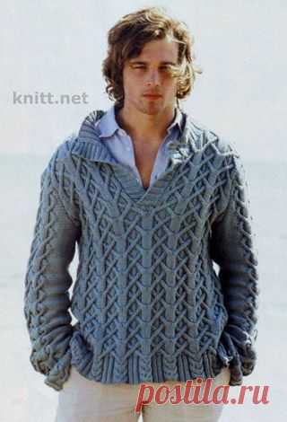 Джемпер для мужчины (аранские узоры) | knitt.net | Все о вязании