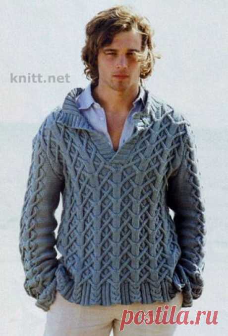 Джемпер для мужчины (аранские узоры) | knitt.net | Все о вязании