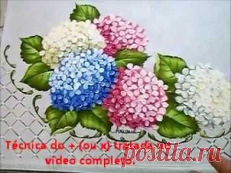 Folha da Hortênsia - Hydrangeas - Pintura em Tecido - Now with English subtitles
