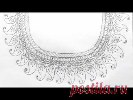 4 hand embroidery pattern,hand embroidery pattern 2019,Drawing Tutorial,হাতের কাজ,गर्दन डिजाइन