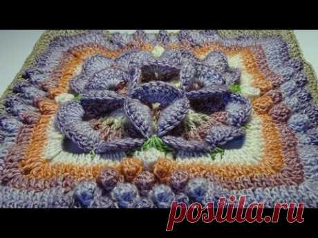 Crochet Flower 3D Granny Square !!ENGLISH!!