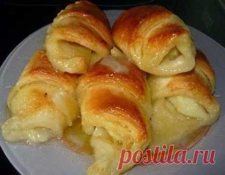 Круассаны с Яблоками, нежные, мягкие, с кисловатым вкусом, просто Сказка! | Записки Домашнего кулинара | Яндекс Дзен