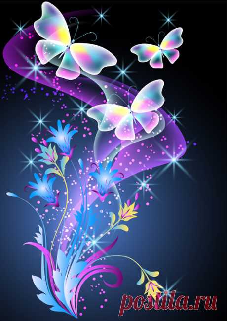 Beautiful butterflies with flowers vector background 01 - Vector Animal, Vector Background, Vector Flower