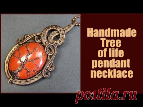Tree of life pendants necklace. Handmade wire jewelry Valeriy Vorobev. Wire weaving tutorials.