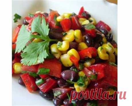 Постный салат с кукурузой и фасолью / Простые рецепты