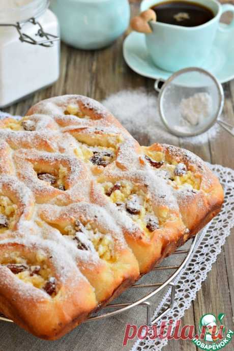 Пирог разборный с творогом и изюмом – кулинарный рецепт
