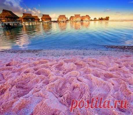 Розовый песок острова Харбор, Багамы ...