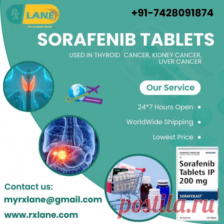 Looking for a cost-effective way to Purchase Sorafenib Tablets cost USA? RxLane offers Sorafenib 200mg at lowest pricing. Learn more about the price, uses, and generic alternatives of Indian Sorafenib 200mg Tablet. Over the course of ten years, RxLane has been providing its consumers with quality prescription medicine at a significant discount. Call us at +91-7428091874 or send an email at myrxlane@gmail.com to get in touch. We ship to United States, United Kingdom, United Arab Emirates, China.