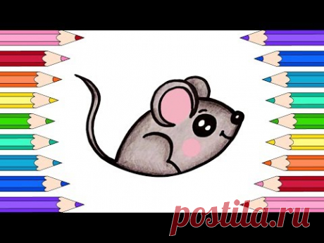 (65) Как Нарисовать Крысу🌼Символ 2020 года🌸Как нарисовать Мышку🌼How to Draw a Mouse - YouTube