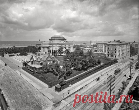 Columbia U.: 1903 New York, 1903. "Columbia University and the Hudson River." 8x10 inch dry plate glass negative, Detroit Photographic Company.