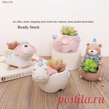 Cute Animal Flower Pot Creative Resin Garden Succulent Planter Decor Home Office