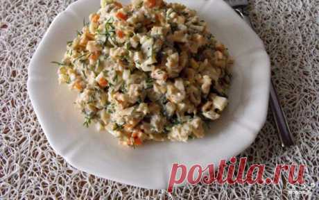 Салат с консервированными грибами - пошаговый кулинарный рецепт на Повар.ру