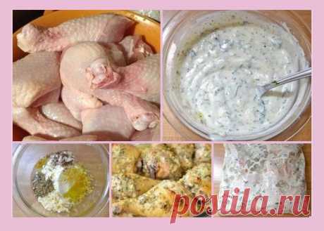 Куриные голени в сметанном маринаде