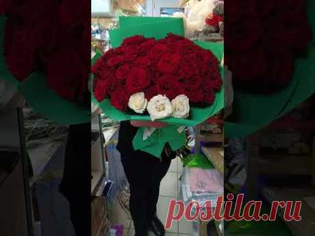 Букет из 51 розы #цветы #розы #букетизроз #флористика #букеты