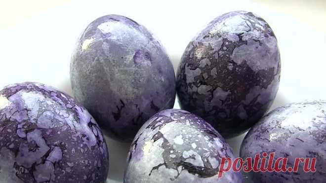 Красим яйца на Пасху в чае каркаде _ Необычные мраморные яйца без химии