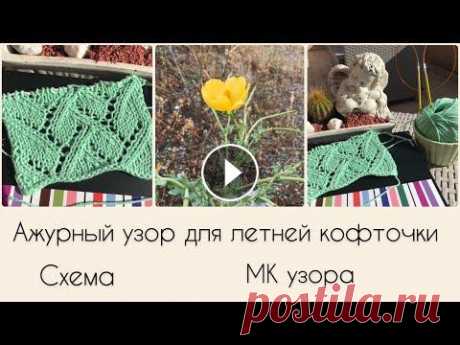 Ажурные узоры спицами. Рельефный ажурный узор РОМБЫ для летнего кардигана, джемпера. Решила связать себе ажурный кардиган и выбрала рельефный ажурный узор РОМБЫ спицами ,очень простой в исполнении но от этого не менее эффектный . Раппо...