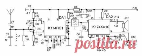 Радиоприемник AM сигналов на микросхемах К174 » Радиолюбительский портал - DxPortal (ДХ Портал)