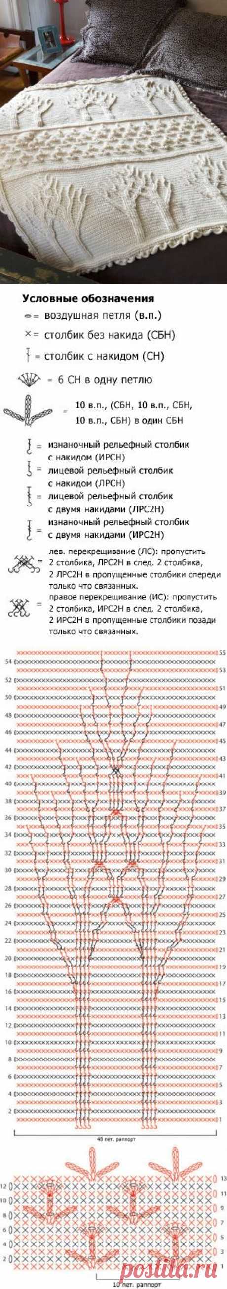 Одеяло &quot;Дерево жизни&quot; крючком