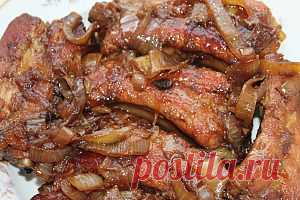 Ребрышки свиные тушеные на сковороде в соевом соусе -рецепт | vkus-zdoroviya.ru