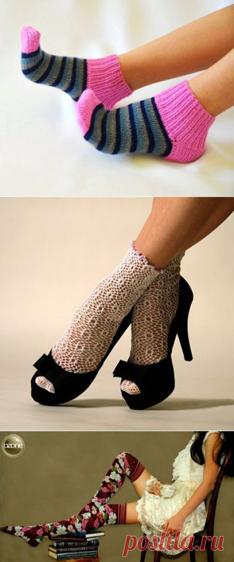 Красивые вязаные носки – модный аксессуар (вязание спицами)