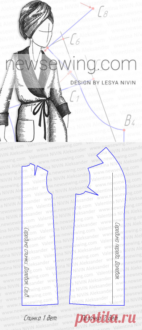 Домашний халат построение выкройка