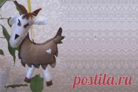 Елочная игрушка: коза из фетра своими руками | Мастер-класс козочка из фетра: как сделать